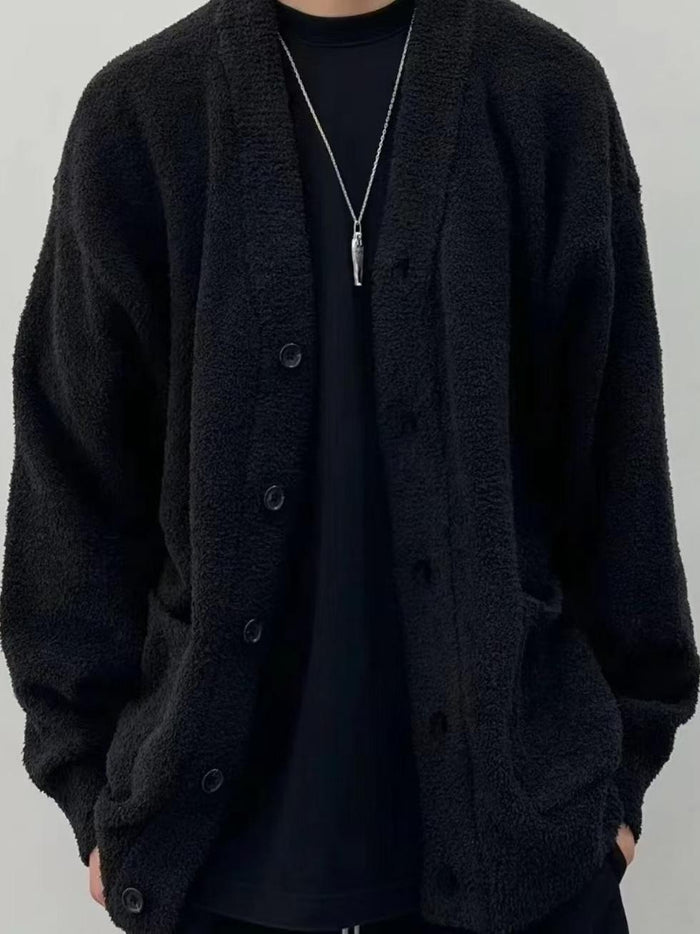 Mastermind Online Dark Alpaca Skull Cardigan – High-Street Loose Knit Sweater