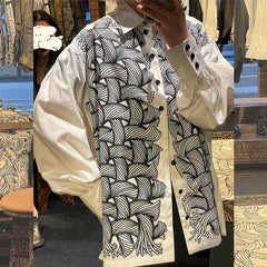 Nemeth 22SS All-Over Knot Print Shirt – Cotton Loose Fit Long Sleeve
