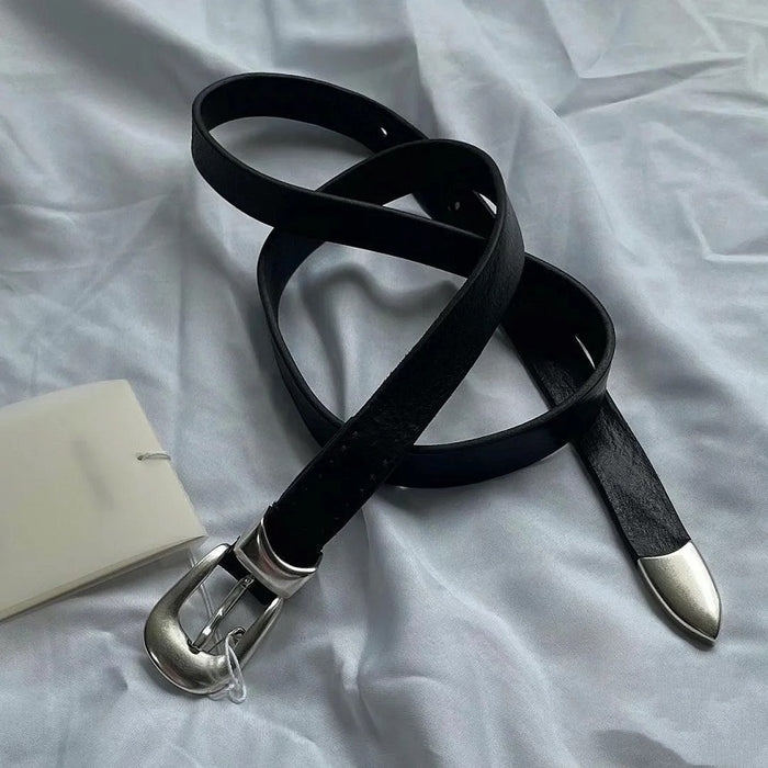 Our Legacy Vintage Commute Belt Calfskin Leather Metal Buckle