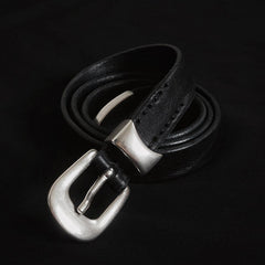 Our Legacy Vintage Commute Belt Calfskin Leather Metal Buckle