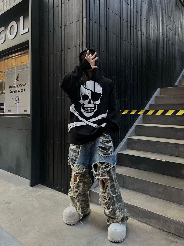 Revised Vetements Skeleton Hoodie - Archive Skull Print Oversized
