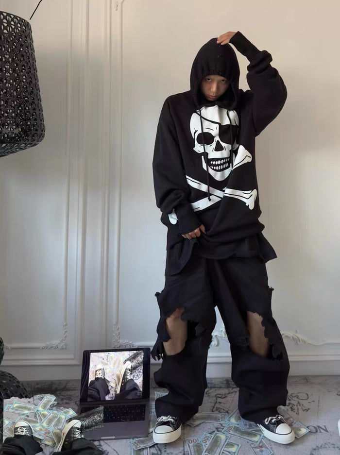Revised Vetements Skeleton Hoodie - Archive Skull Print Oversized