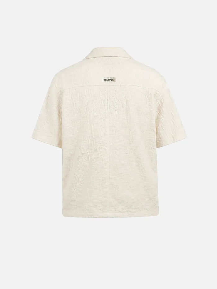 SEVDRUS Sundown Linen Shirt – krem rengi, arkadan görünüm