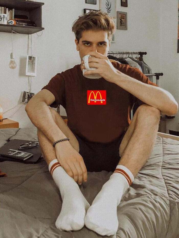 Travis Scott Short Sleeve T-Shirt X McDonald’s High Street Loose Printed Tee