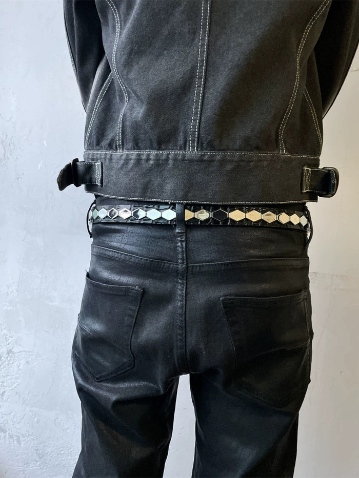 UNDERCOVER AW06 AFFA Archive Belt Scale-Embossed Crocodile Leather Armor Plating