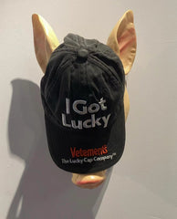 Vetements 22FW Washed Gray Embroidered Baseball Cap ’I Got Lucky’ Long Brim Hat