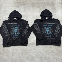 Vetements VTM 22SS Gothic Rage Hoodie Pentagram - Sanskrit Embroidery