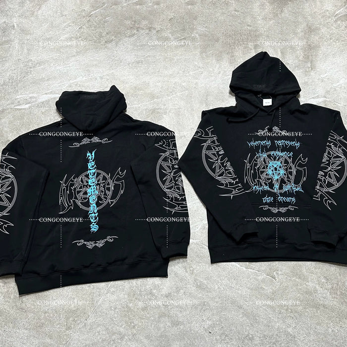 Vetements VTM 22SS Gothic Rage Hoodie Pentagram - Sanskrit Embroidery