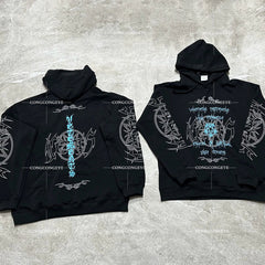 Vetements VTM 22SS Gothic Rage Hoodie Pentagram - Sanskrit Embroidery