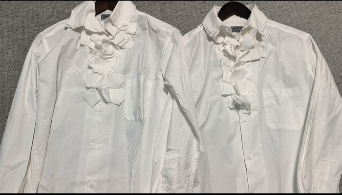 Yohji Medieval Court Shirt - Triple Collar Floral Print Cotton Blouse