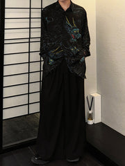 Yohji Yamamoto Ukiyo-e ’Old Dragon’s Fading Dream’ Viscose Long Sleeve Shirt