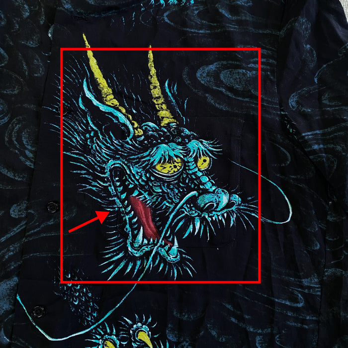 Yohji Yamamoto Ukiyo-e ’Old Dragon’s Fading Dream’ Viscose Long Sleeve Shirt