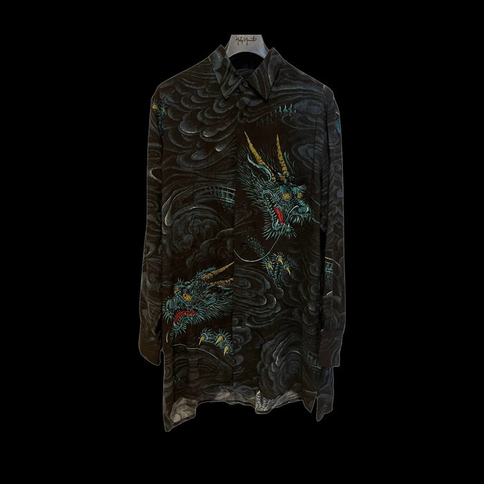 Yohji Yamamoto Ukiyo-e ’Old Dragon’s Fading Dream’ Viscose Long Sleeve Shirt