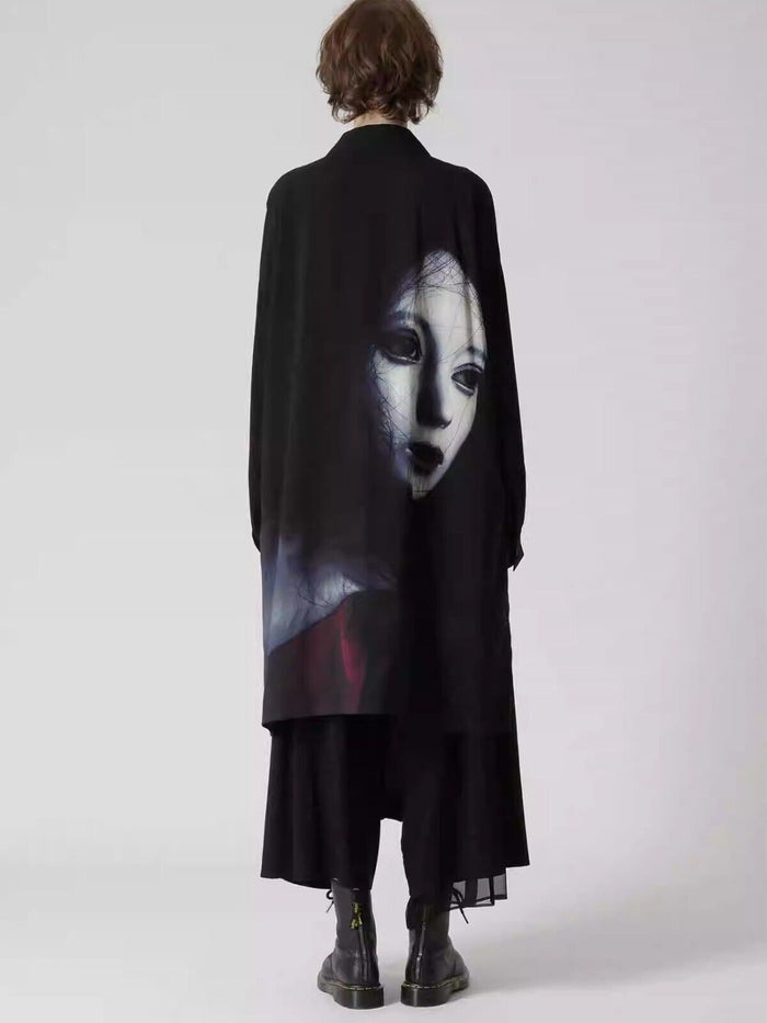 Yohji Yamamoto Vibe Shirt Y’s Ayumidoll Limited Edition Doll Print Dark Shirt