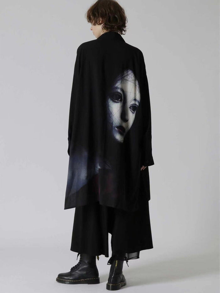 Yohji Yamamoto Vibe Shirt Y’s Ayumidoll Limited Edition Doll Print Dark Shirt
